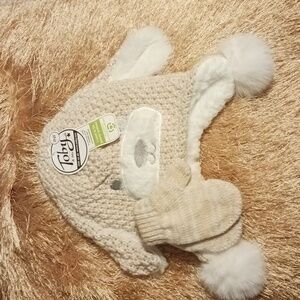 TOBY & ME INFANTS PUPPY HAT & MITTENS SET